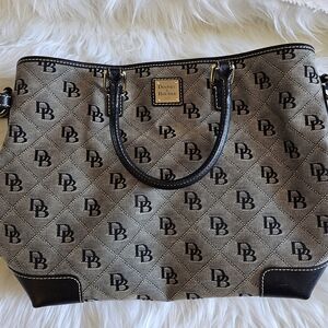 Dooney & Bourke Black and Tan Monogram Handbag